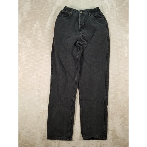 L.L. Bean Denim - LL Bean Original Fit Womens Sz 8 Fits 28x29 Black Jeans Tapered High Rise